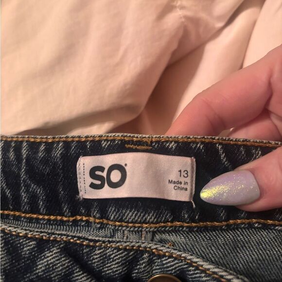SO Blue Denim Jeans with White Stripe - Picture 3 of 4